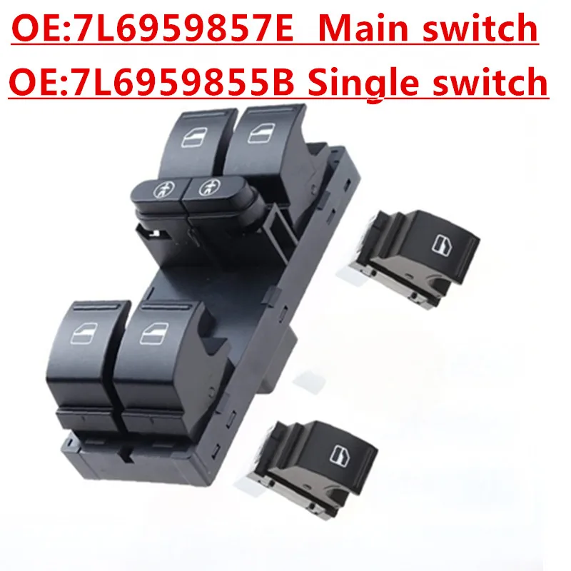 

OE: 7L6959857E Подходит для переключателей стеклоподъемников Volkswagen Audi Электрические переключатели окон OE: 7L6959855B