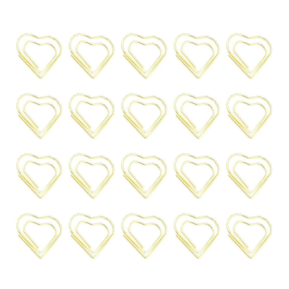 20 قطعة مشابك ورق على شكل قلب تصميم ملون مشرق لملاحظة الصورة نوع الإبداعية المعادن المرجعية المشبك قطرة شكل ورقة #3