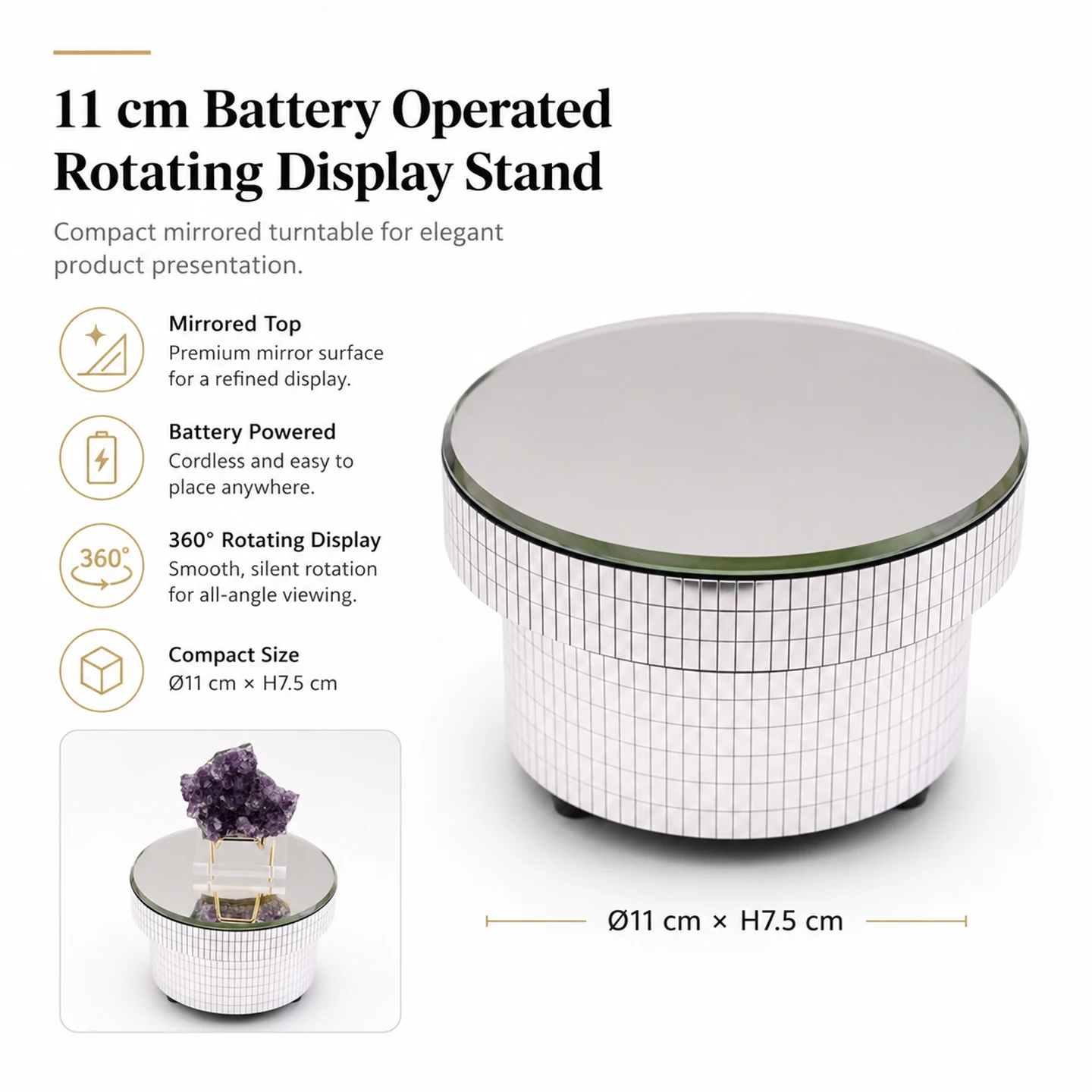 

Jewelry Display Turntable for Store Counter Or Jewelry Display Stand for Earring Necklace Ring Holder Organizer Rack