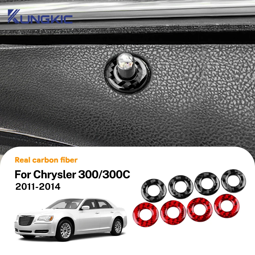 لكرايسلر 300 300C 2011 2012 2013 2014 ريال لينة ألياف الكربون ملصق LHD RHD قفل باب السيارة الإطار الكسوة الداخلية اكسسوارات