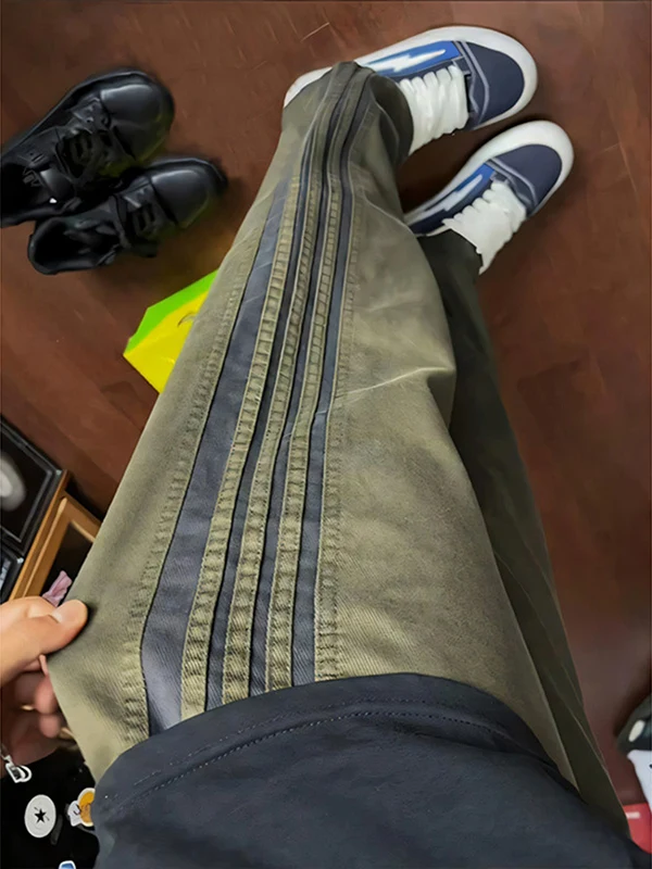 Military een Striped Men's Casual Sports Pants Spring Season Straight Leg Workwear Trousers Tee Bars Youth Faion Brand
