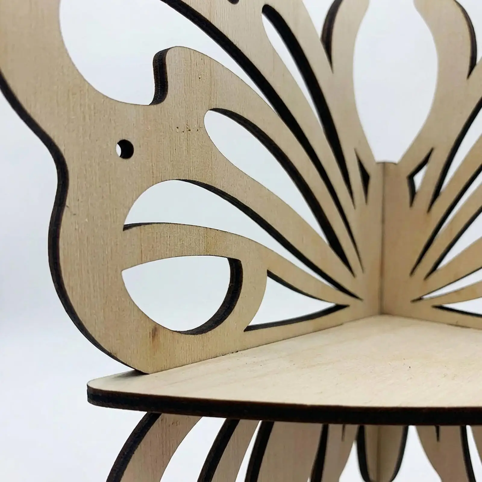 Corner Wall Shelf Wood Butterfly Shape Decorative Floating Rack Room Decoration Shelf for Living Room