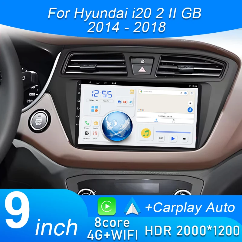 

Android 15 для Hyundai i20 2 II GB 2014-2018 Монитор Экран ТВ Мультимедиа Авторадио Навигация Стерео Радио GPS Видеоплеер