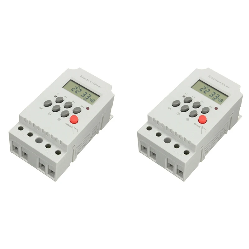 2X KG316T-II Din Rail Microcomputer Time Control Switch Time Control Timer AC220V 25A DIGITAL TIMER SWITCH Relay Control