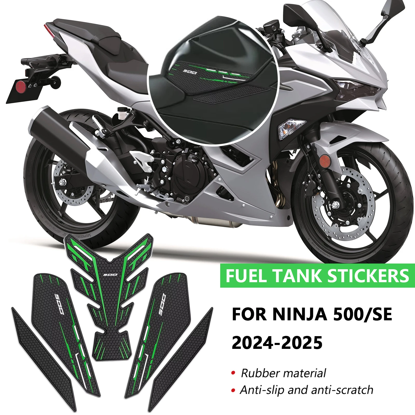 

For Ninja 500 SE ninja500 2024-2025 fuel tank sticker motorcycle fuel tank pad fuel tank traction pad side fuel tank sticker