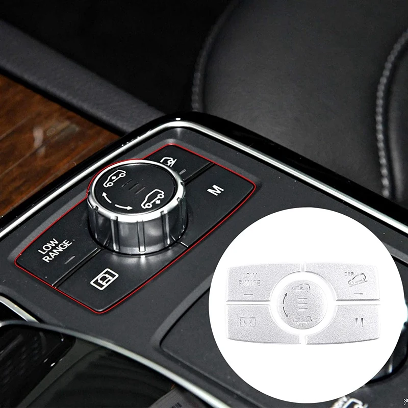 New-5PCS Car Aluminum Alloy Control Multimedia Button Sticker Cover Trim For Benz ML GL GLE GLS Class Accessories(G Style)