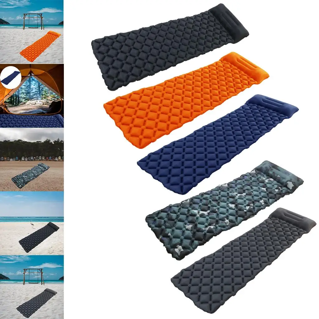 1pc Inflatable Camping Mattress Sleeping Pad Hiking Travel Tent Air Mattress