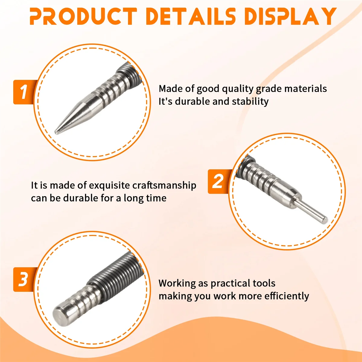 AB53 Nail Set and Hinge Pin Tool Dual Head Nail Punch Hinge Pin Removal Tool Hammerless Spring Punch Set Spring Nail Setter