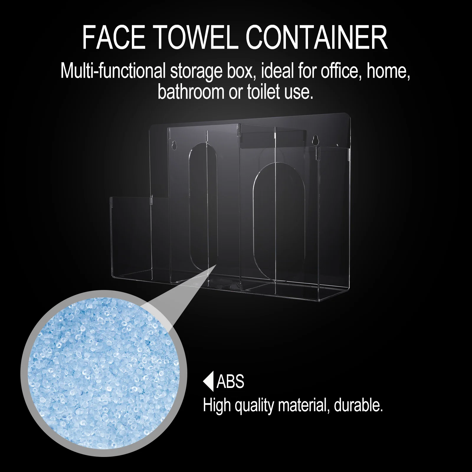 Geen ponsen Opbergdoos Kantoor Gezichtsmaskers Handhouder Acryl Gezichtshanddoek Hangende Tissue Container