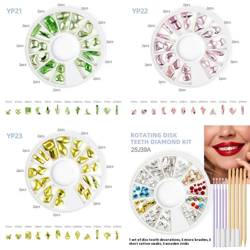 

Professional Disc Tooth Gem Kit Horse Eye Crystals Flash Jewelry Kit Light Luxury Temporary Dental Decoration Dental Accessories
