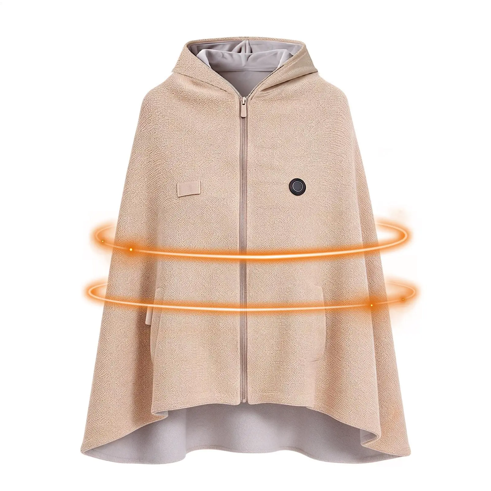 Heated Shawl Wrap With Hood Wearable Poncho With 3 Heating Levels Wearable USB Hooded Shawl For Winter Home Office Travel