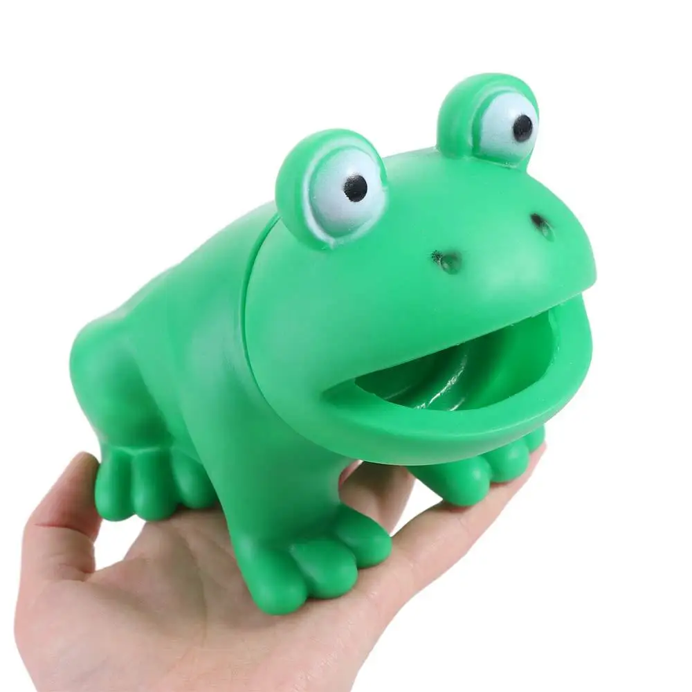 Jouet de simulation de grenouille en PVC, modèle de grenouille à presser, collection de passe-temps, jeux interactifs, jouet de parodie animal de dessin animé