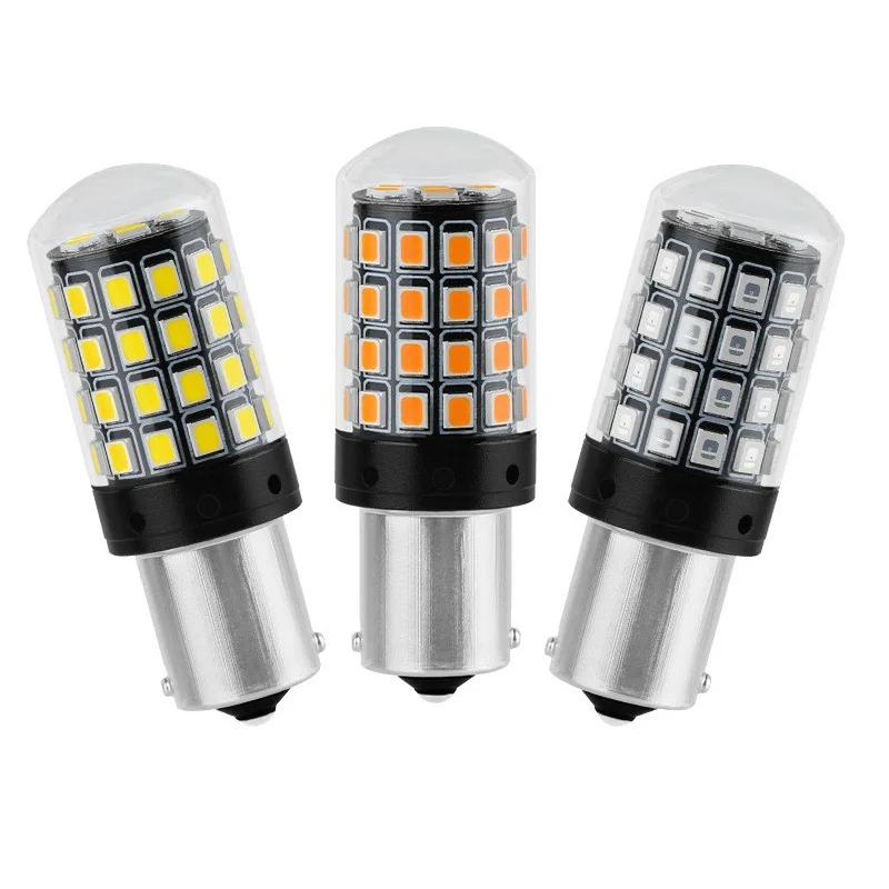 

10PCS 1156 BA15S P21W BAU15S PY21W 7440 W21W P21/5W 1157 BAY15D 7443 3157 LED Bulbs 54smd CanBus Lamp Reverse Turn Signal Light