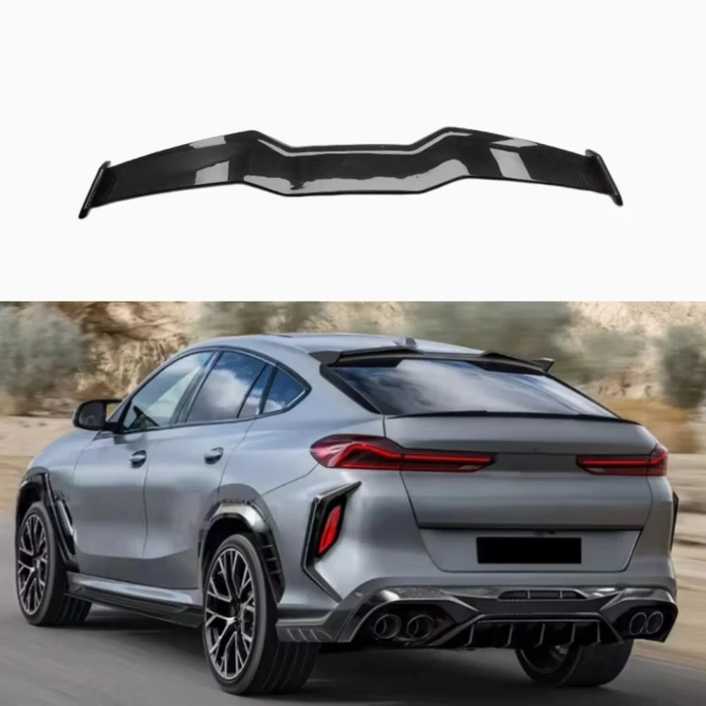 

Dry Carbon Fiber Car Spoiler for X6M F96 A-style Dry Carbon Fiber Top Wing Spoiler Body Kit