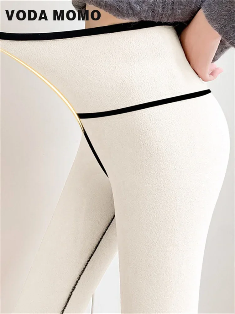 Winter Women's Warm Thickened Velvet Pants New Women's Fleece Leggings Thermal High Waist Elastic Thick Wool Pants