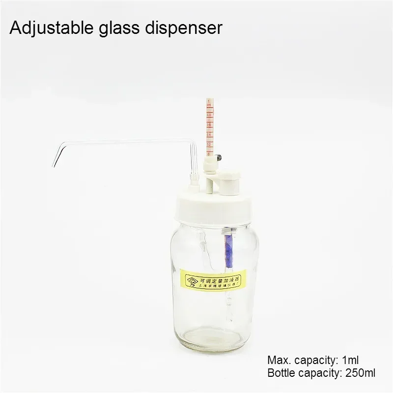 Bottle Top Dispenser Glass Reagent Dispenser Transparent Liquid Dispenser Adjustable Fixed Volume 0.1-10ml 1/PK Original Product