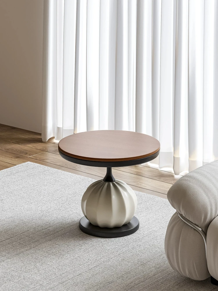 Creative Vintage Circular Coffee Tables Furniture,Luxury Living Room Balcony Sofa Side Corner Table Metal Bedroom Nightstands