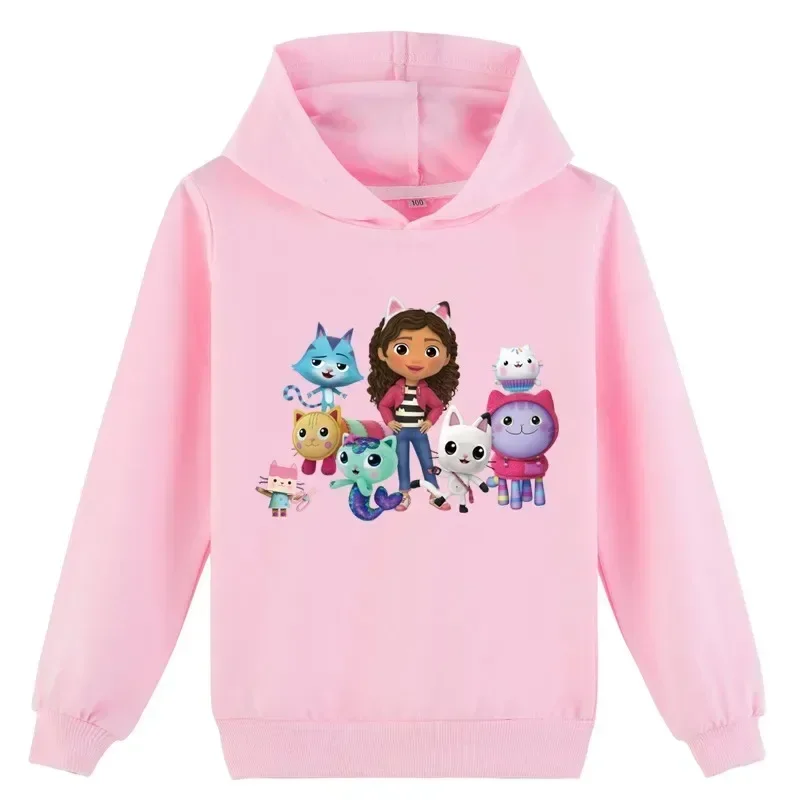 Gabbys Doll House Print Hooded Hoodie Children Spring Autumn Kids Baby Boys Gabbys Cats Sweatshirt Girls Pullover Casual Clothes