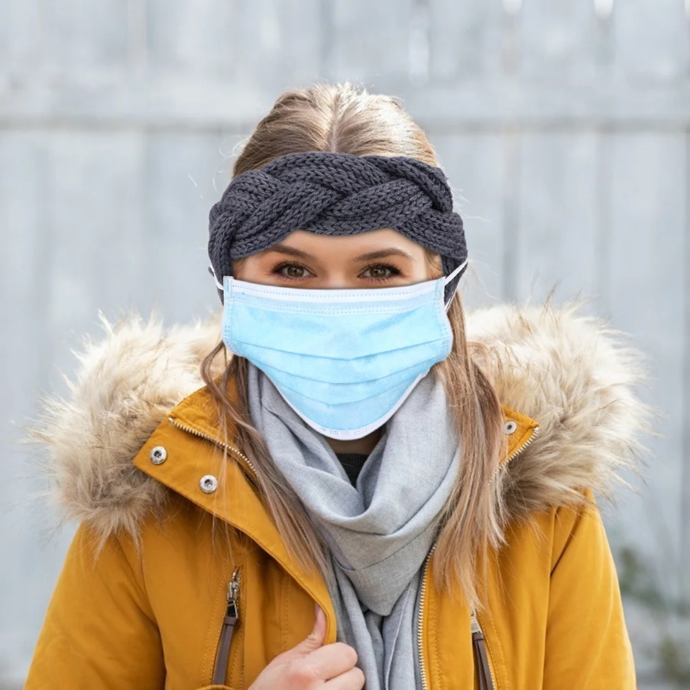 

4Pcs Ear Warmer Headbands Knitted Wool Winter Head Wrap Soft Warm Hair Mask Holder Warmer Headband