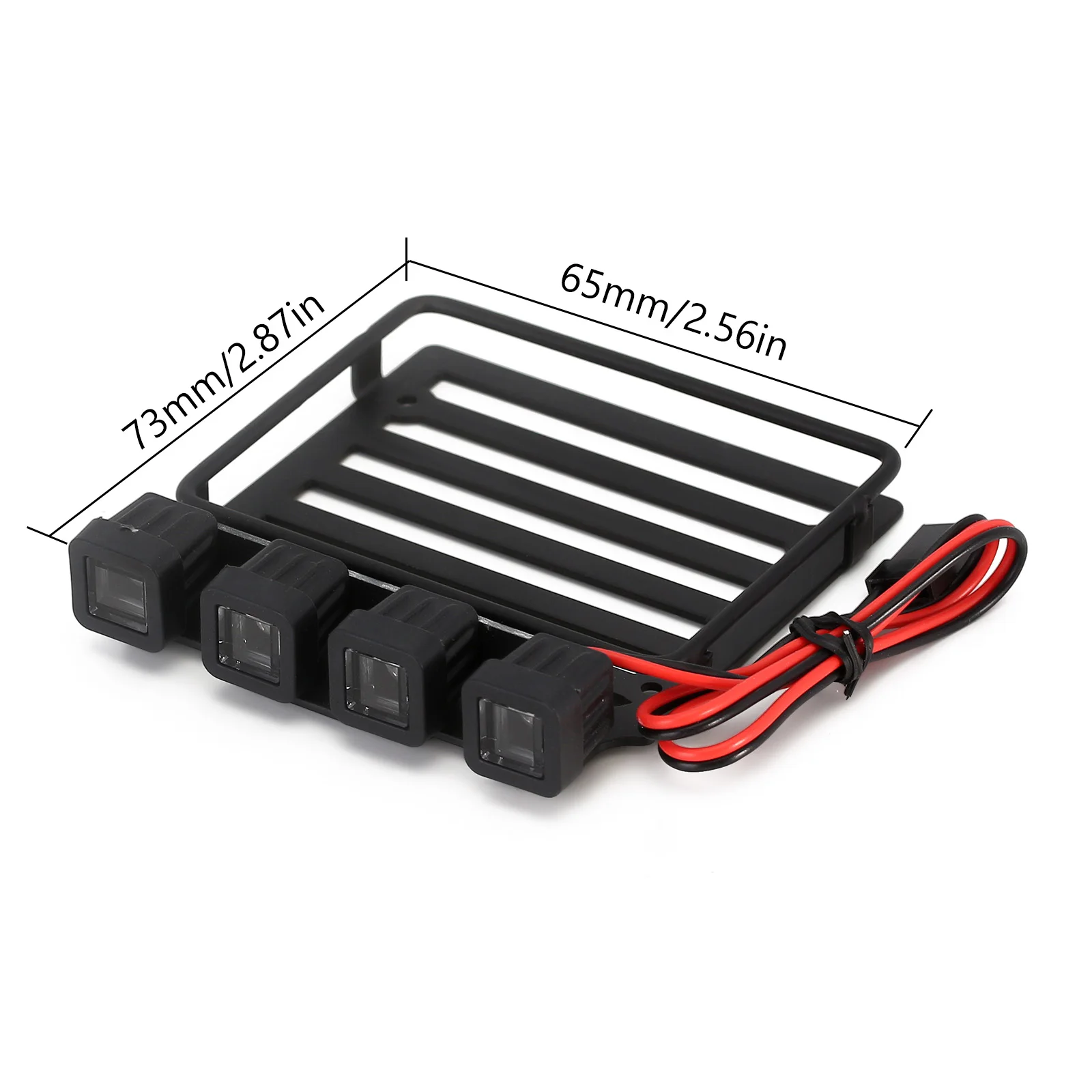 INJORA Luggage Carrier Roof Rack With Spotlights For 1/24 RC Crawler Axial SCX24 Jeep Gladiator AXI00005