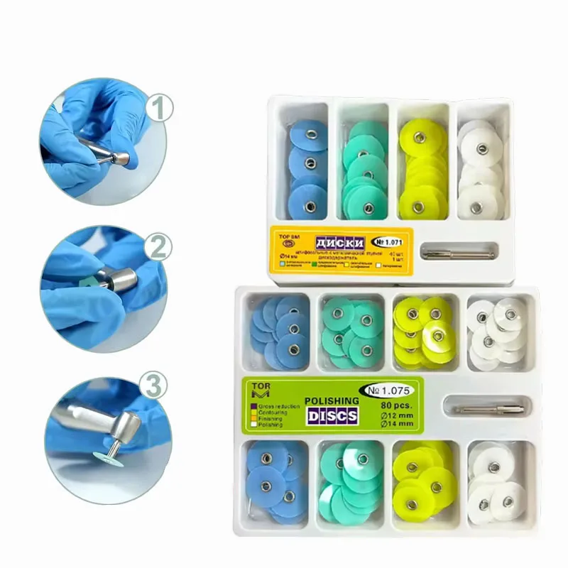 

Dental Polishing Discs Gross Contouring Mandrel Stripes Set Teeth Whitening Material Dentistry Tools 40/80Pcs 1.071/1.075