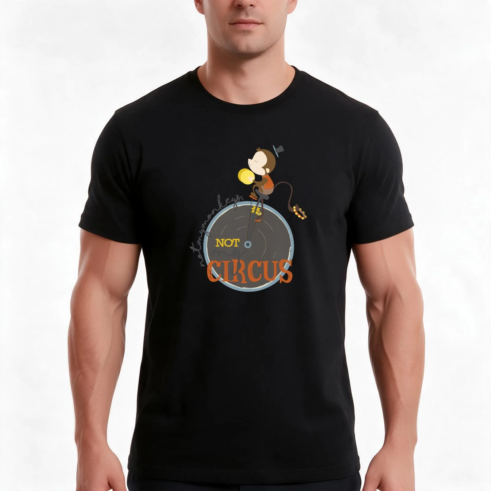 Not My Monkeys, Not My Circus T-Shirt, Summer Casual Cotton Tee, Oversized Streetwear Tops, Vintage Graphic Print, 100% Cotton