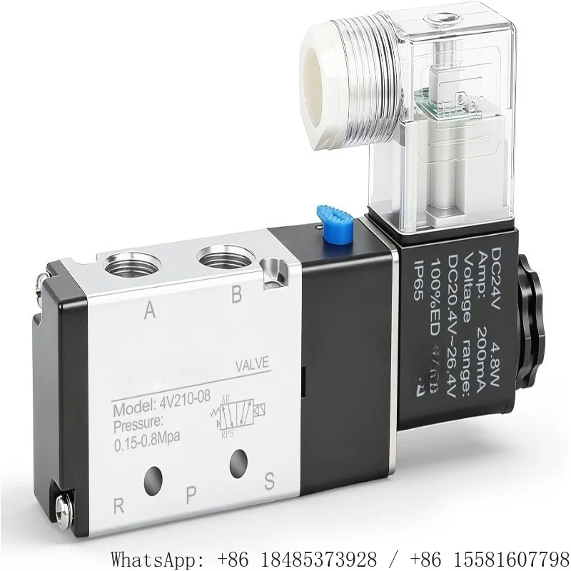 4V210‑08 Pneumatic Solenoid Valve 5/2 Way Electric Control Air Directional Valve Cylinder Control Accessory