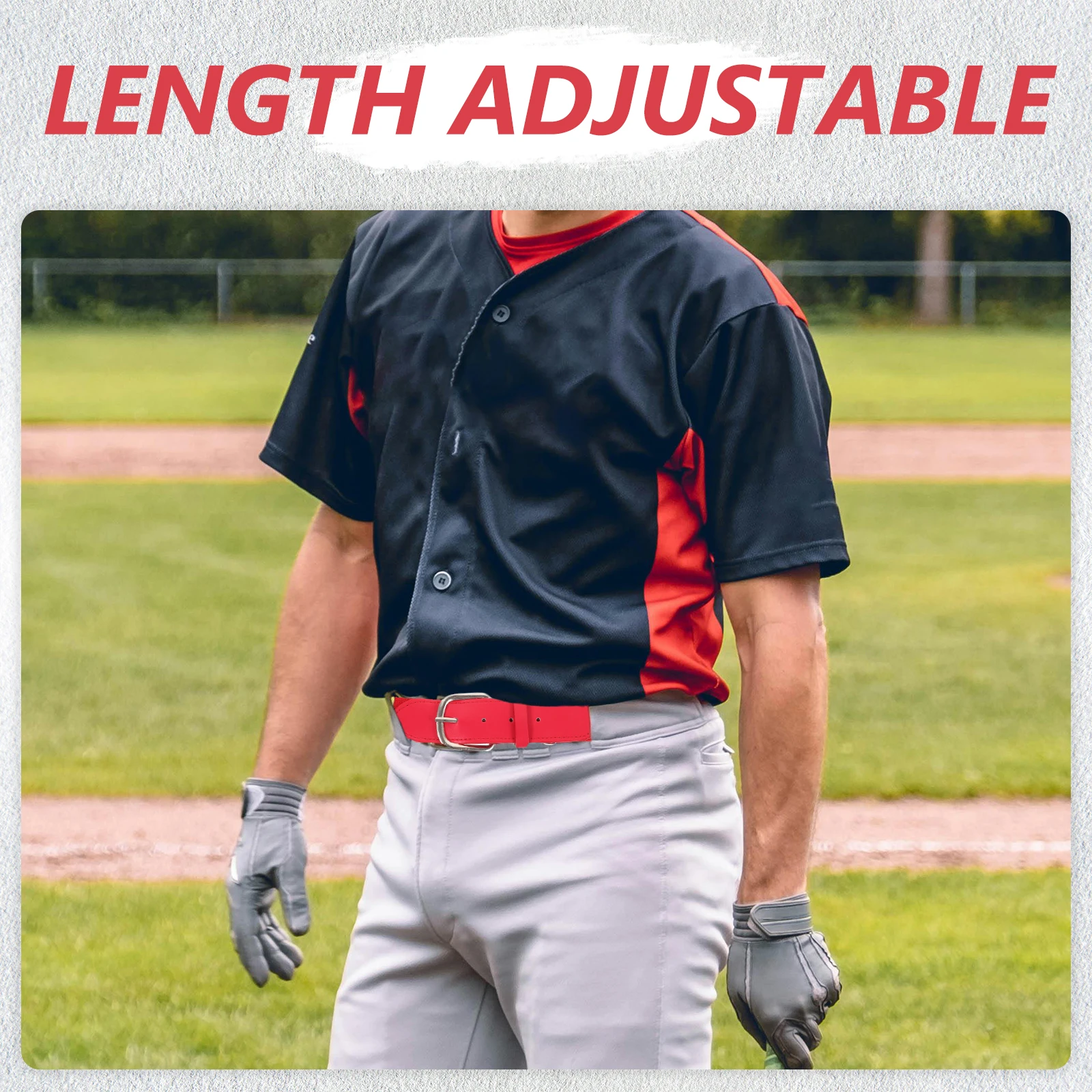 

Elastic Baseball Belt Softball Waist Belt for Men Women Adjustable Length Red Nylon Zinc Alloy PU Durability Comfort Fashion