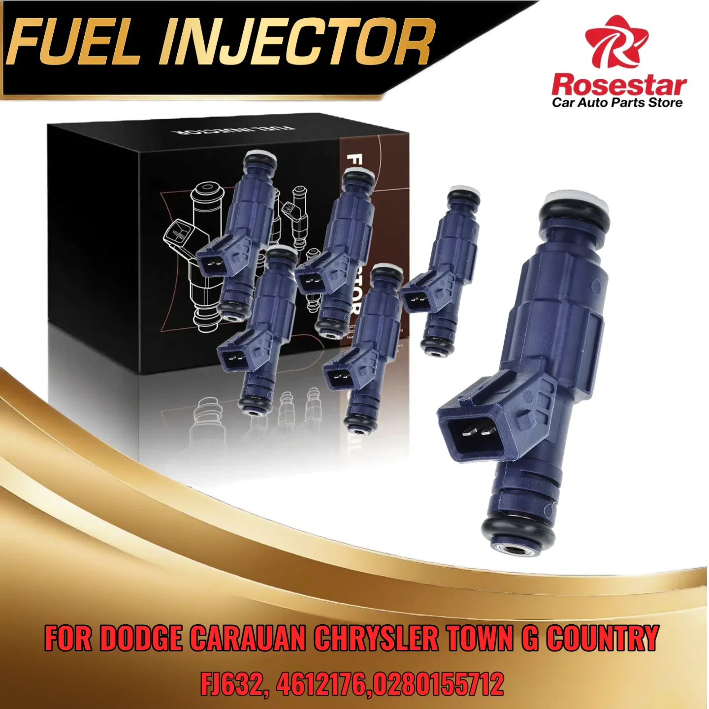 

6PCS Fuel Injectors for Dodge Caravan for Chrysler Town Country 1992 1993 3.3L V6 FJ632 4612176