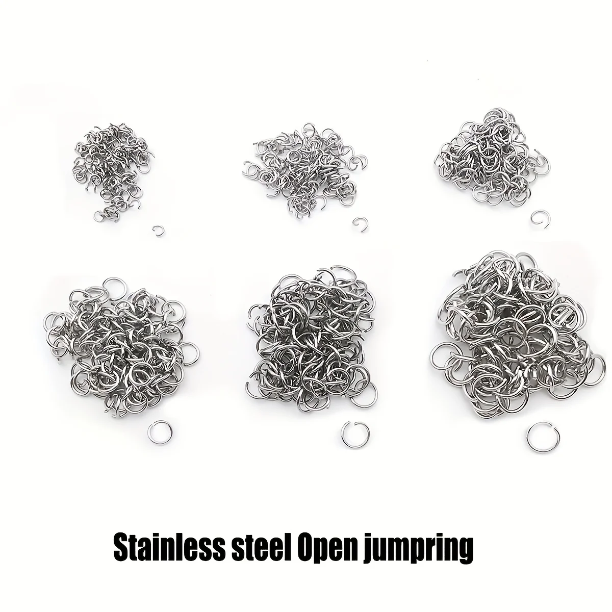 500 Stück Edelstahl Offene Verbindungsringe Schmuckzubehör für DIY Ringe, Ohrringe, Armbänder, Halsketten – Detail 3