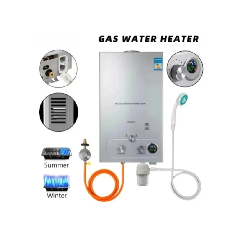 VEVOR Pro Beinstrecker 220LBS Beinstreckmaschine LPG-Wasserheizgerät 6L 8L 10L 12L 16L 18L Propangas LPG Edelstahl Tankloser Boiler Duschset