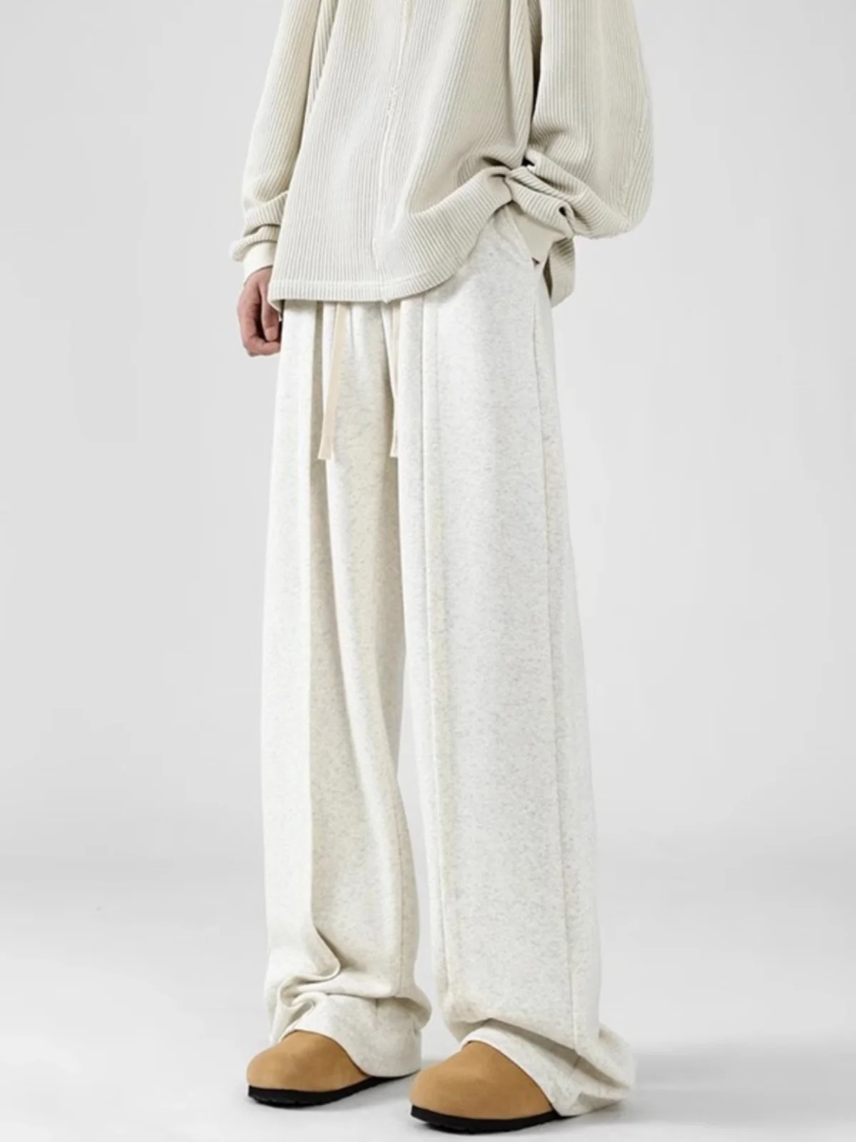 

Casual Wide Leg Men's Sports Pants Spring Summer American Retro Pleated Teenagers Draped Long Pants Match All Seasons