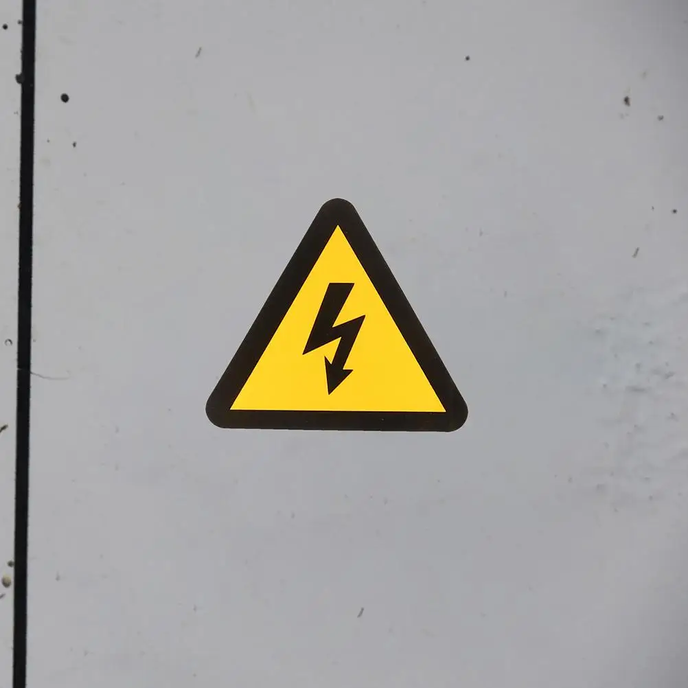 24Pcs Electric Shocks Warning Stickers High Voltage Caution Labels Yellow Triangle Signs Safety Equipment Decals Notebook