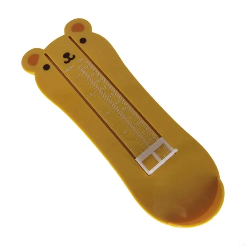 F3KC Misuratore piedi per bambini a forma orso cartone animato per dimensionamento accurato delle scarpe Calibro