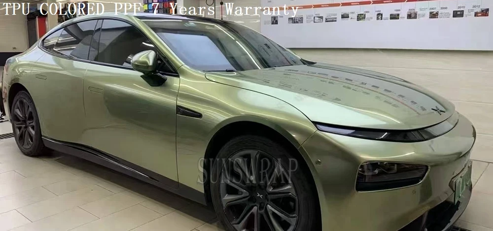 

Olive Green Car Vinyl Wrap Full Roll - TPU PPF Paint Protection Film for DIY, Wet Apply on Auto, Truck, Boat 5x52ft/roll