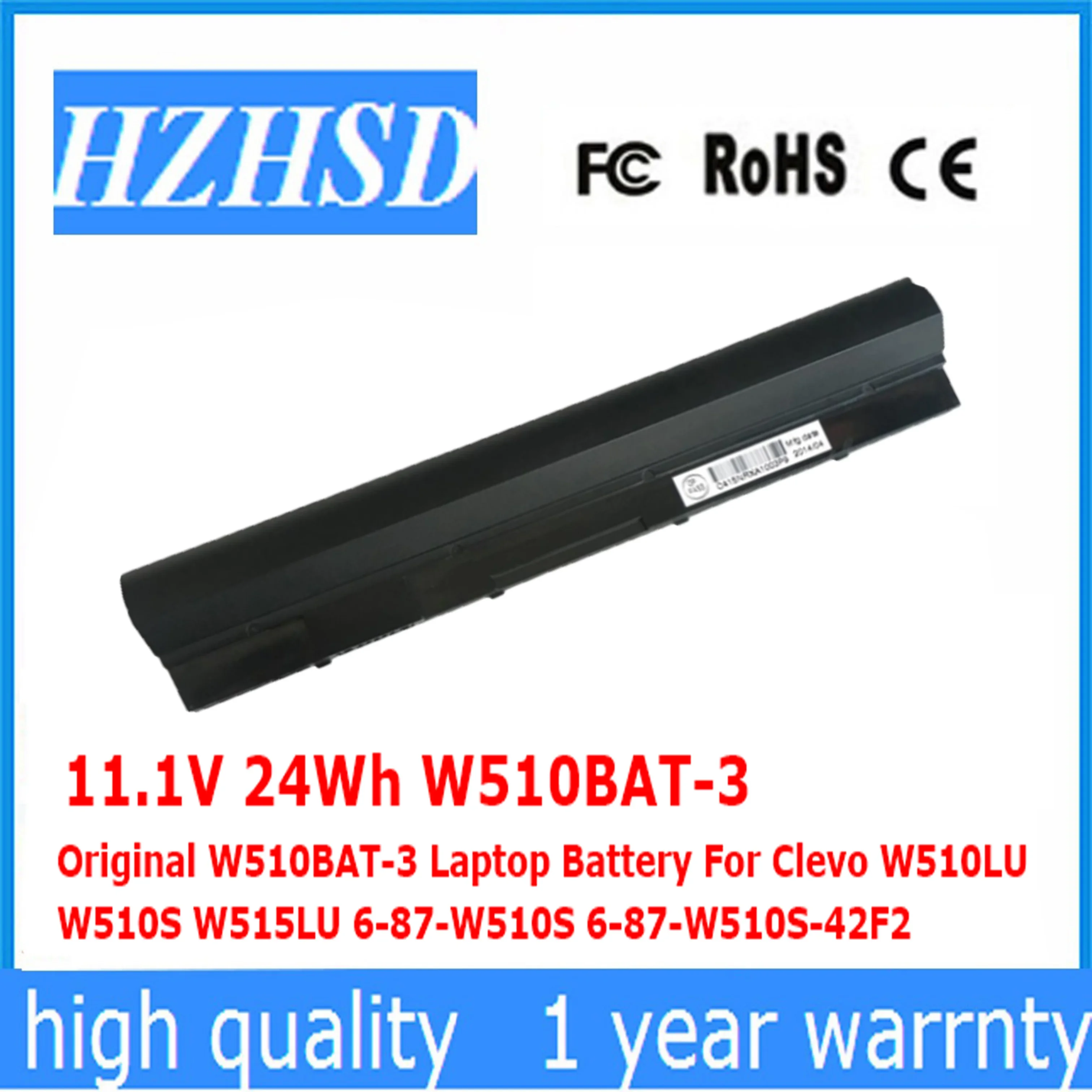 11.1V 24Wh 31WH Original W510BAT-3 Laptop Battery For Clevo W510LU W510S W515LU 6-87-W510S 6-87-W510S-42F2