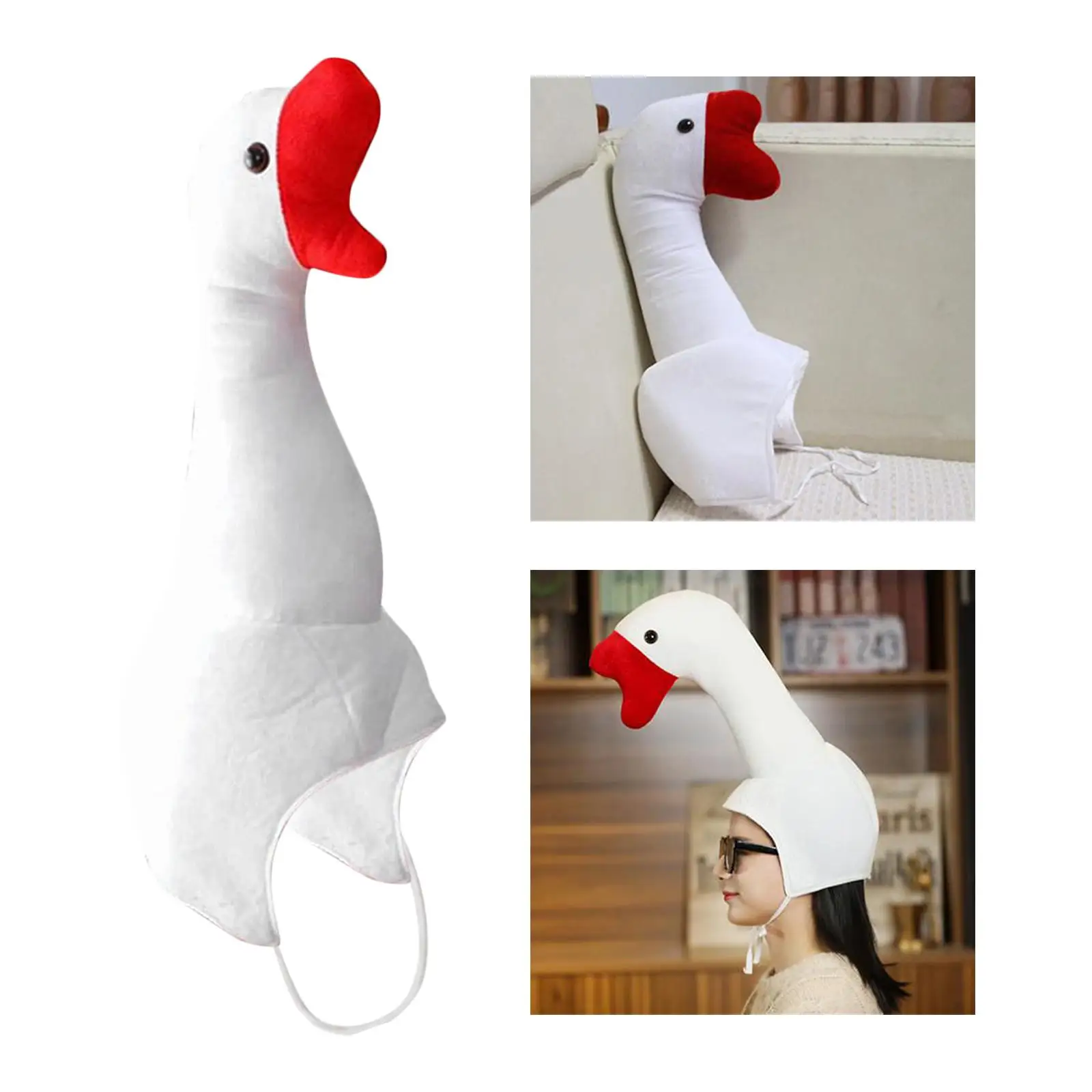 White Goose Earflap Hat Party Cute Cosplay Dress Up Costume