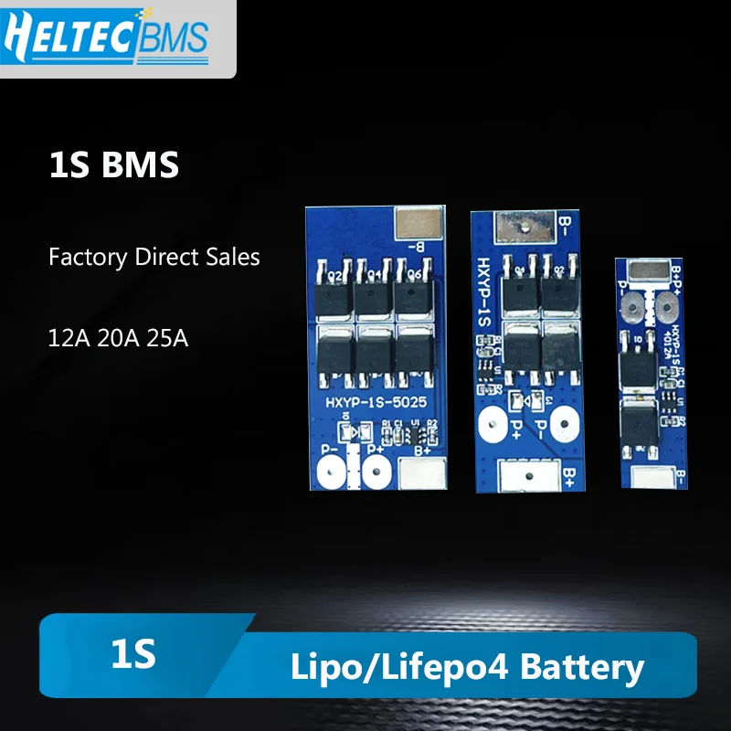 BMS 1S 12A 20A 25A 3.7V lithium battery protection board 18650 4.2V charging voltage/short circuit/overcharge prevention