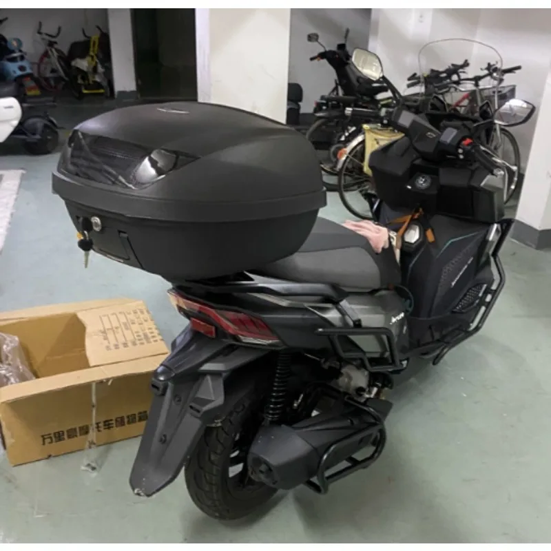 WLH  Motorcycle Trunk 52L Large Capacity Waterproof Extra Large Storage Box with Complimentary Lining Helmets Can Be Placed