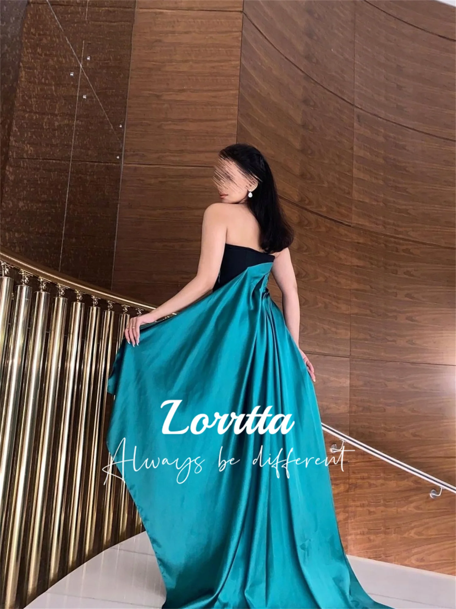 Lorrtta Mermaid Skirt Saudi Arabia Strapless Off-the-shoulder Folds Satin Black Contrasting Colors Sexy Dresses for Prom Gala