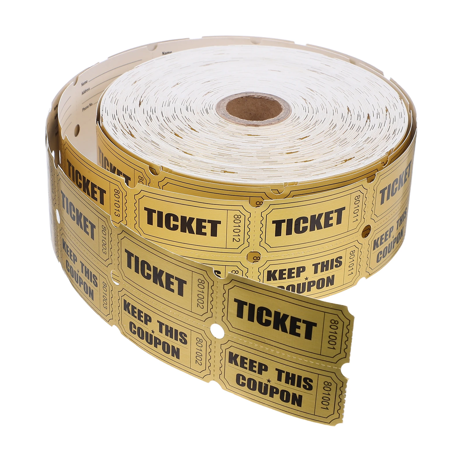 

2000pcs Raffle Tickets Tearable Parties Entry Reward Tickets For Events Entry Carnivals And Door Prizes Party Favor Golden