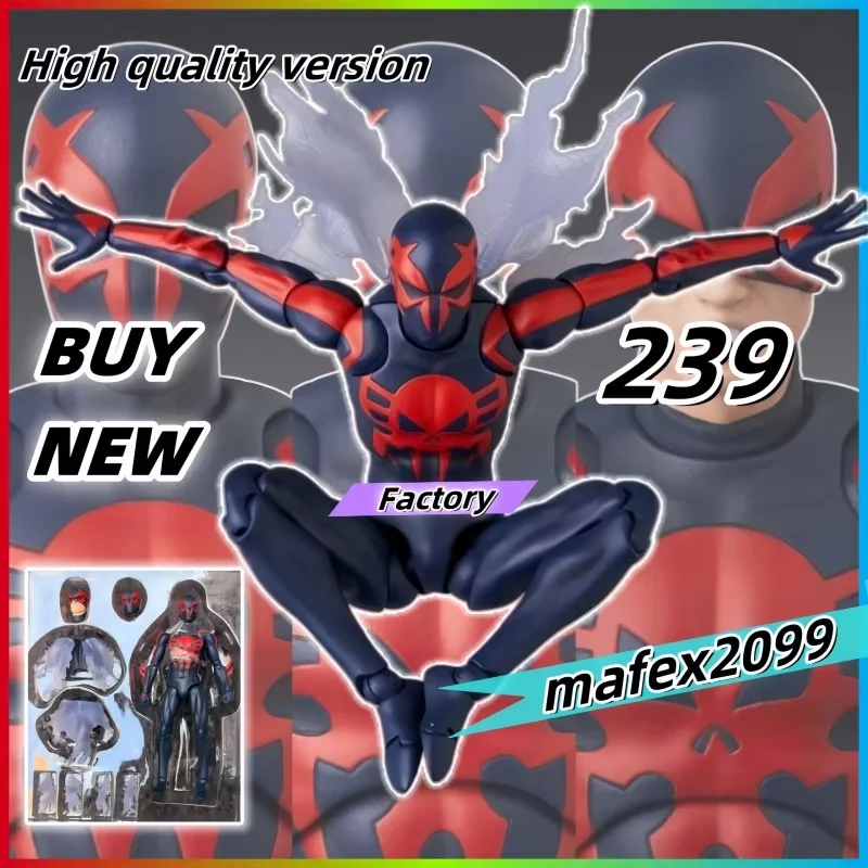 

New 2025 Medicon Toy Mafex 239 Spider Man 2099 Comic Ver No.239 Anime Figure Model Collecile Action Birthday Gifts Toys