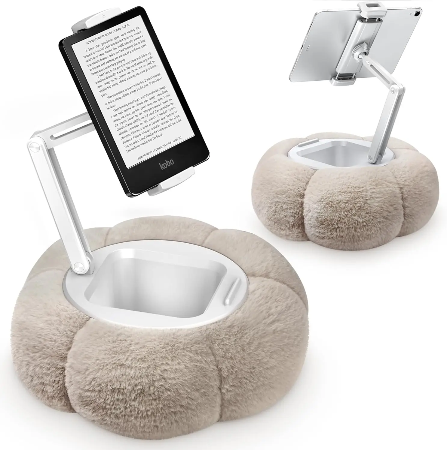 

Adjustable Tablet Pillow Stand with Snack Bowl for Kindle iPad Phone, Universal Holder for 4.7-13" Devices