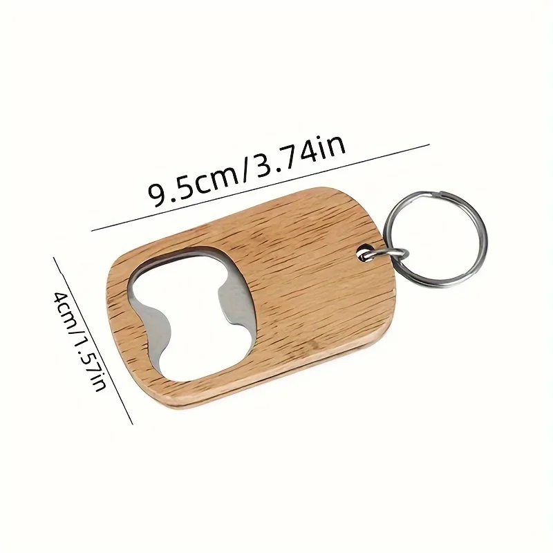 5pcs/10pcs Premium Wooden Bottle Openers - Stylish Keychain Design, Stainless Steel Opener, Creative Gift for Restaurants, Pubs,