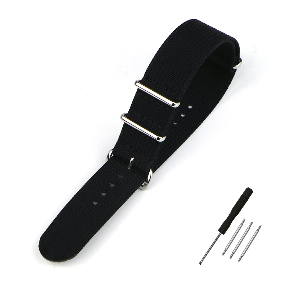 Nylon-Uhrenarmband, geripptes Armband, 16 mm, 18 mm, 19 mm, 20 mm, 22 mm, 24 mm, Ersatz für Militär-Ballistikgewebe, Premium-Uhrenarmband-Zubehör – Detail 15