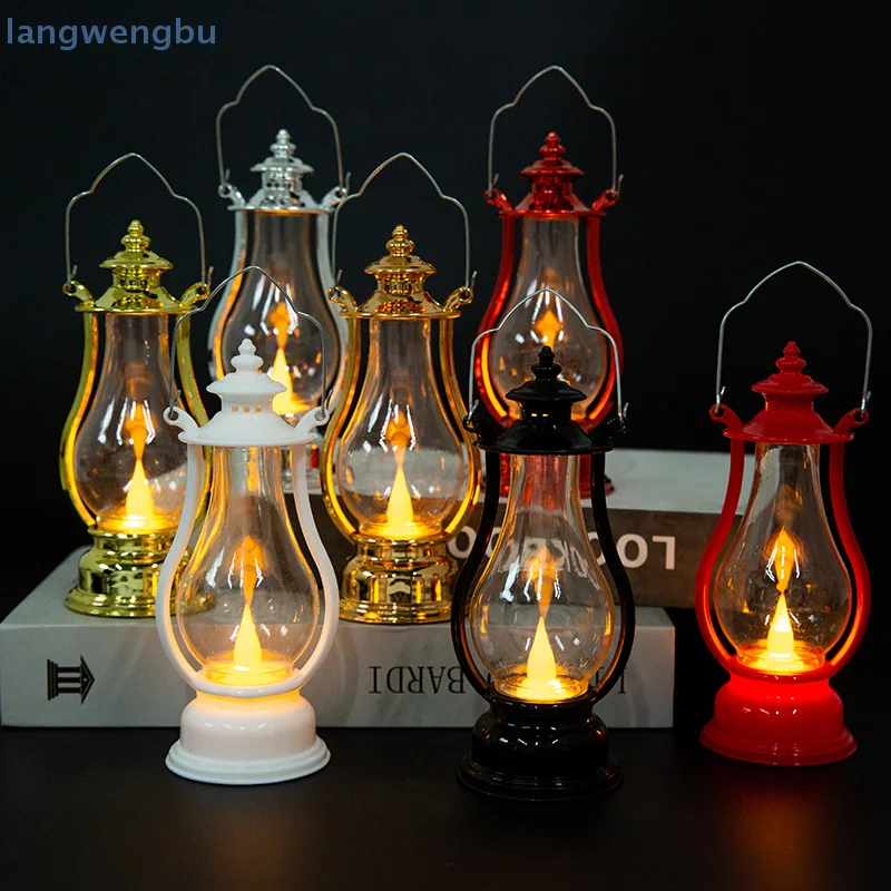 1 PCS LED Retro Oil Lamp, Multicolor Desk Lamp, Portable Windproof Kerosene Light For Home Decoration