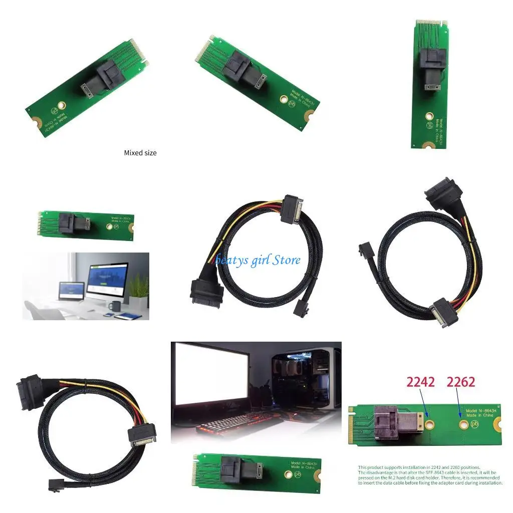 

C7AB Upgrades Computer NGFF to SFF8643 Adapter Card Improved Storage