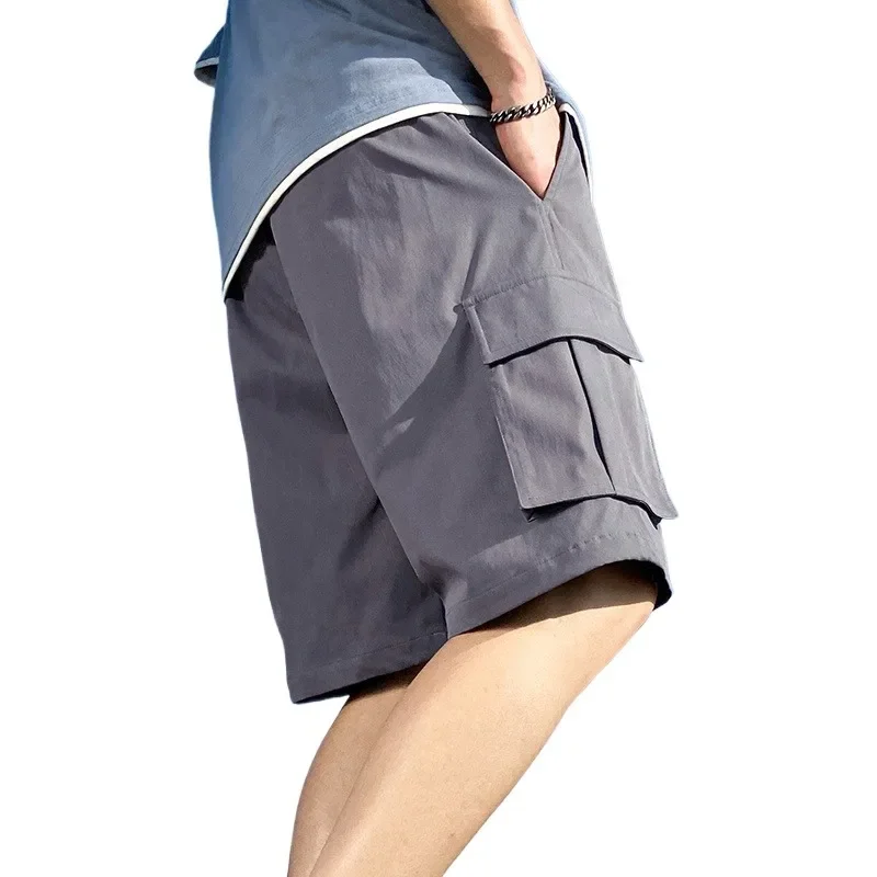 2025 Men's Multi Pocket Cargo pants Shorts, Casual Waist Drawstring Cargo Shorts For Summer, ropa hombre Shorts