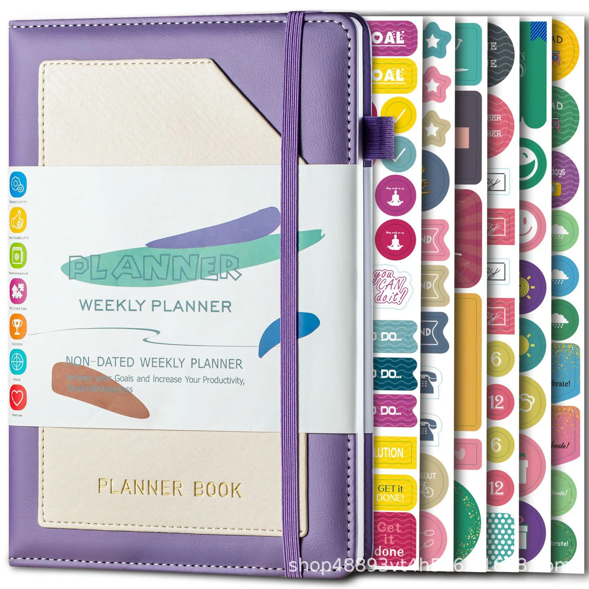 

A5 Weekly Planner for Undated Planner Weekly and Monthly Appointment Book with Stickers for Time Management Daily Planners