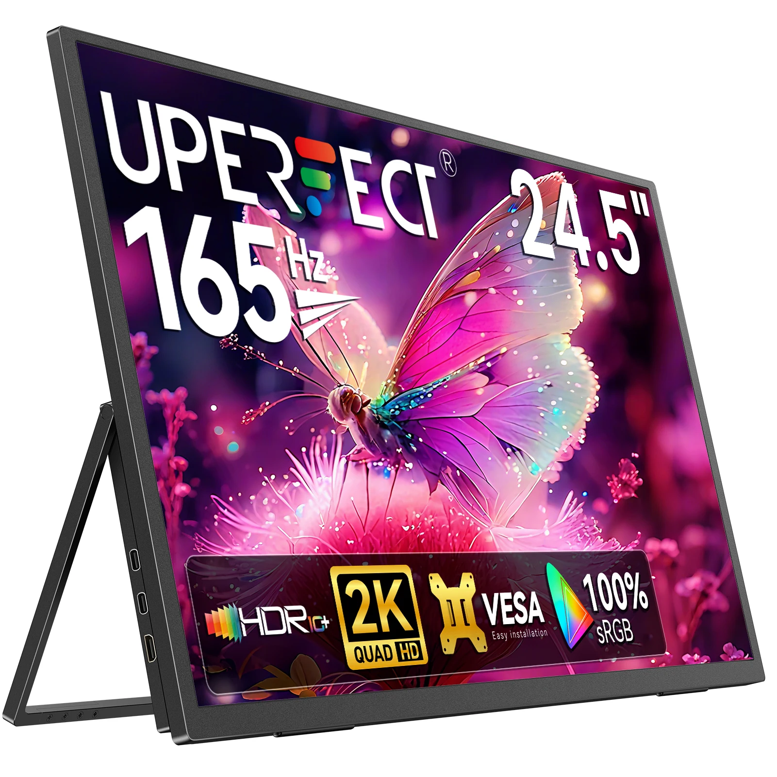 

UPERFECT 24.5" 165Hz 2K Wall Mounted Computer Monitor 1440P 100% sRGB FreeSync IPS HDR Desktop Gaming Display for Laptop mini PC